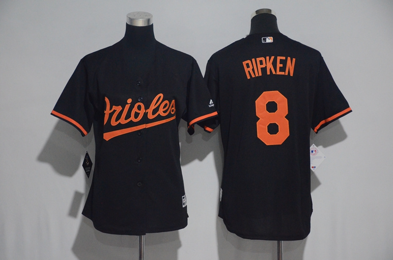 Womens 2017 MLB Baltimore Orioles #8 Ripken Black Jerseys->women mlb jersey->Women Jersey